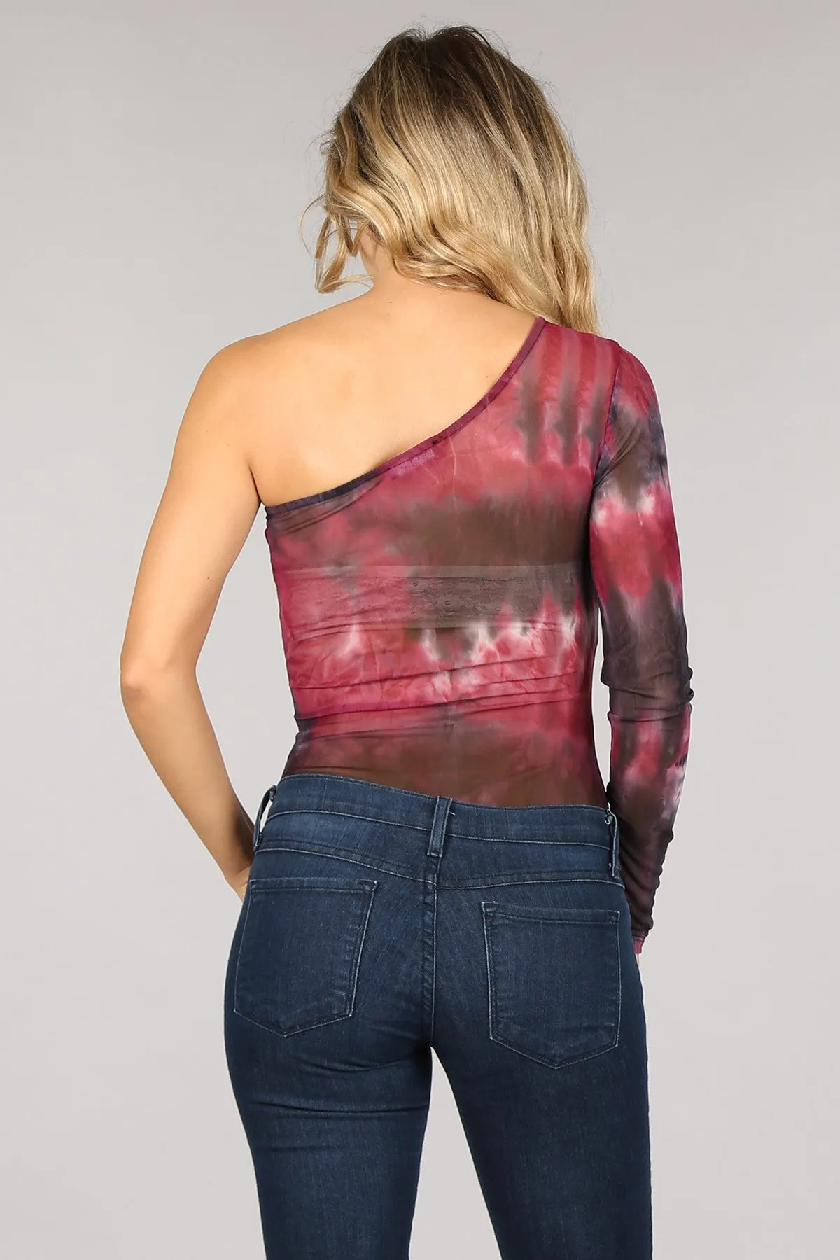 Tie dye one sleeve bodysuit