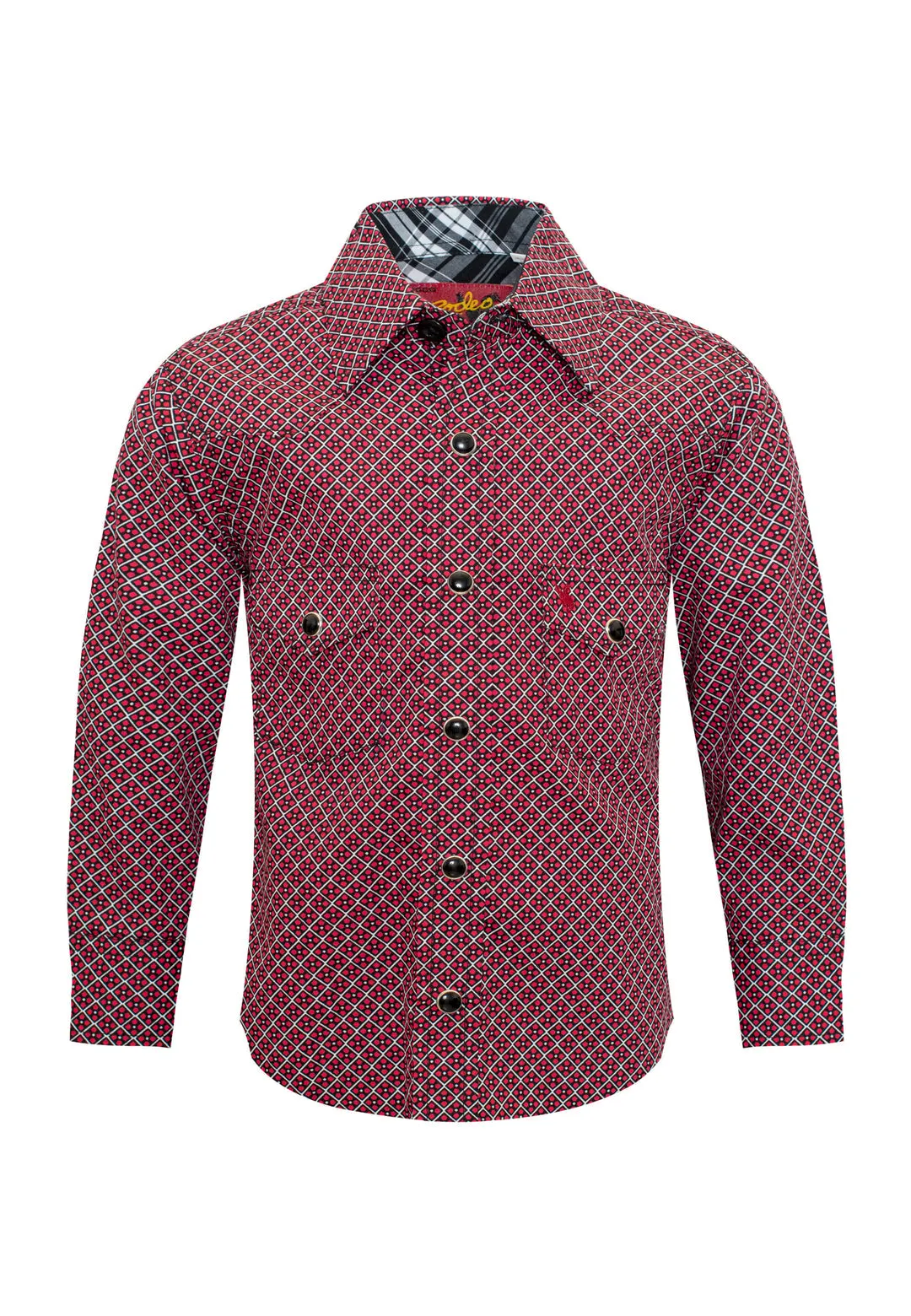 Toddler Burgundy Print Western Shirt/Matching Father & Son