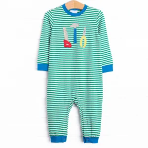 Tool Box Trio Applique Romper, Green
