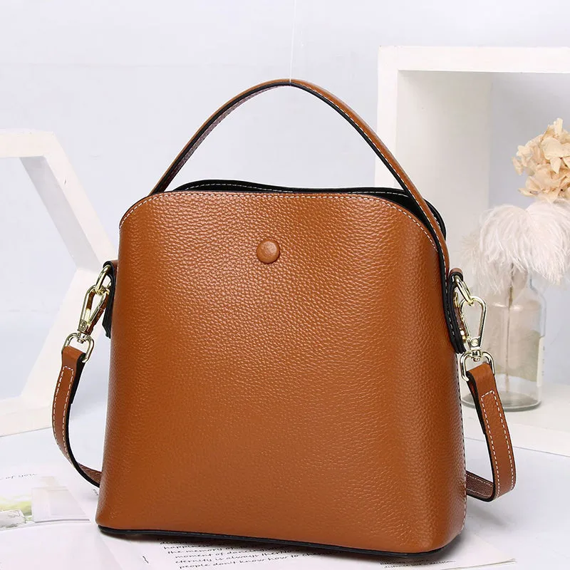 Top Grain Leather Handbag Women Natural Leather Shoulder Bag Stylish Womens Crossbody Bag