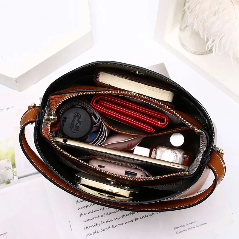 Top Grain Leather Handbag Women Natural Leather Shoulder Bag Stylish Womens Crossbody Bag