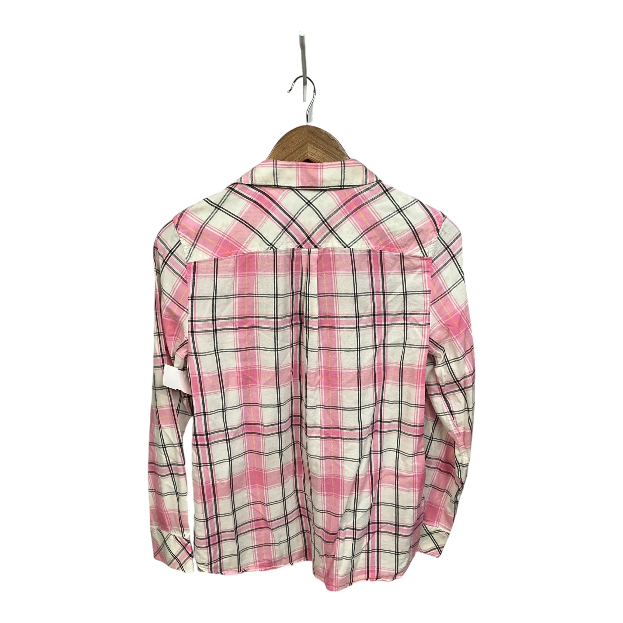 Top Long Sleeve By Talbots In Plaid Pattern, Size: S