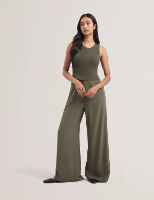 Toveli Knit Bodice Racer Back Jumpsuit Dk-Green