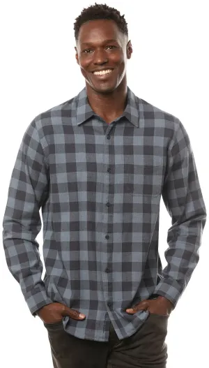 TRAVIS MATHEW 'QUINELLA' COTTON BUTTON SHIRT - HEATHER VINTAGE INDIGO