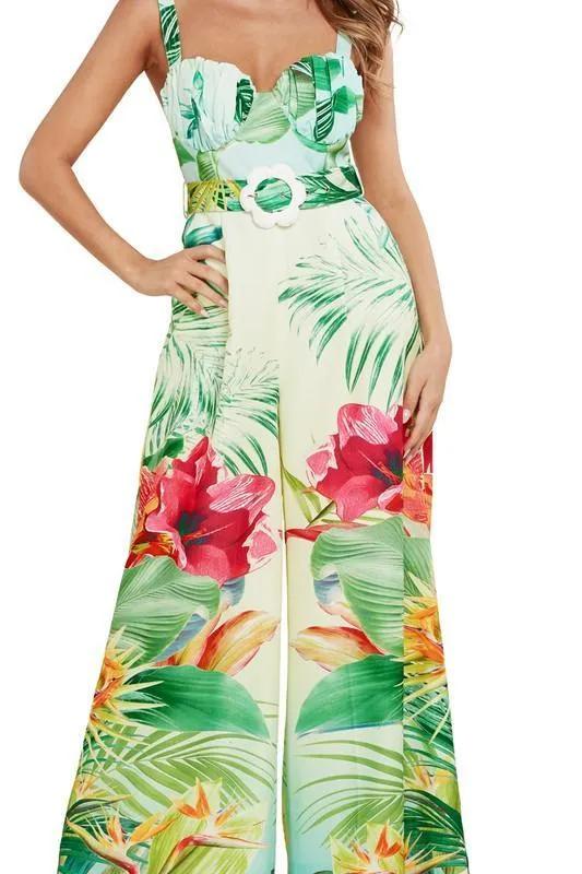 TROPICAL PRINT JUMPSUIT