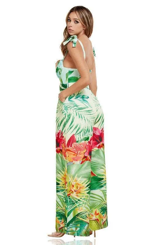 TROPICAL PRINT JUMPSUIT
