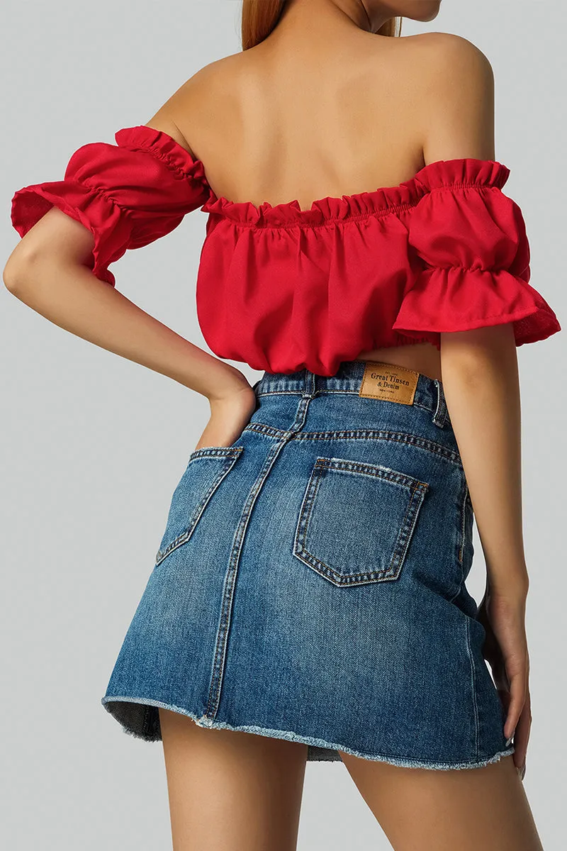 TT3123 Ruffle Bandeau Top
