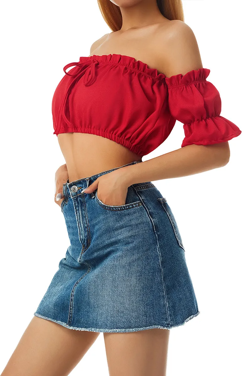TT3123 Ruffle Bandeau Top