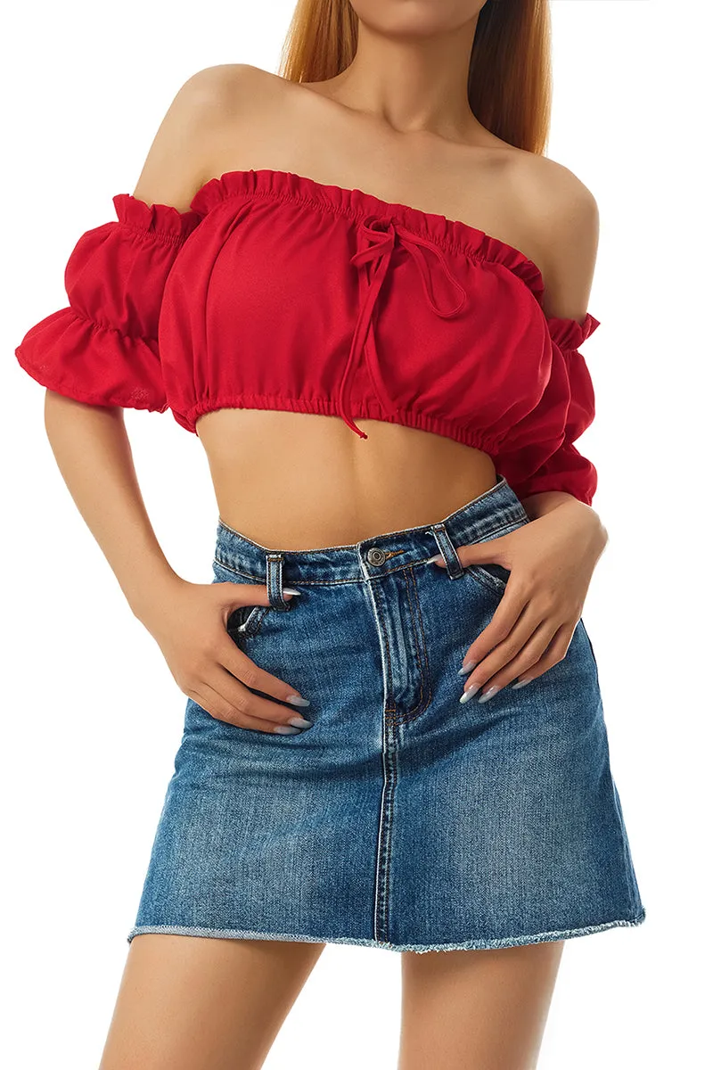 TT3123 Ruffle Bandeau Top
