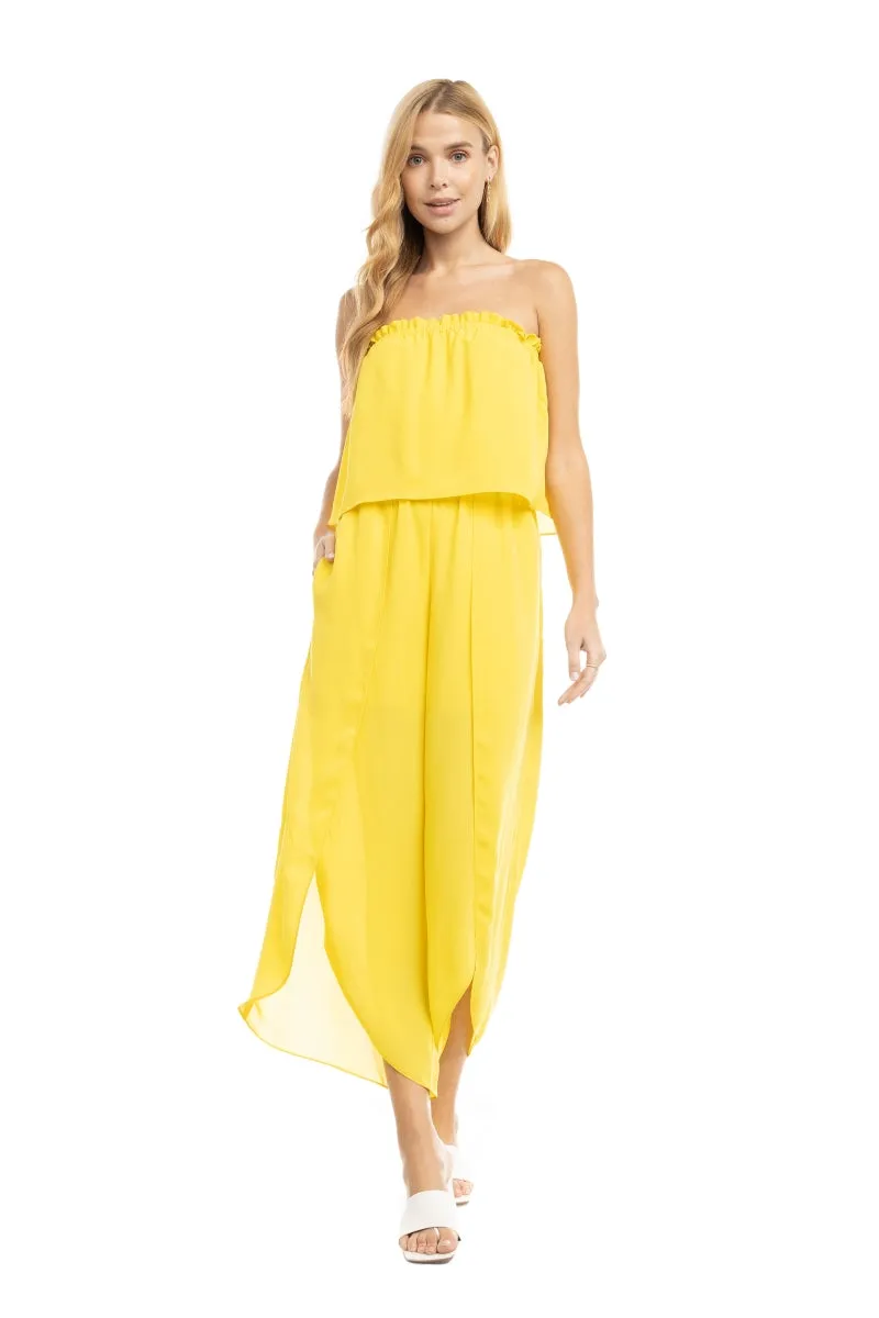 Tube Top Tulip Leg Jumpsuit