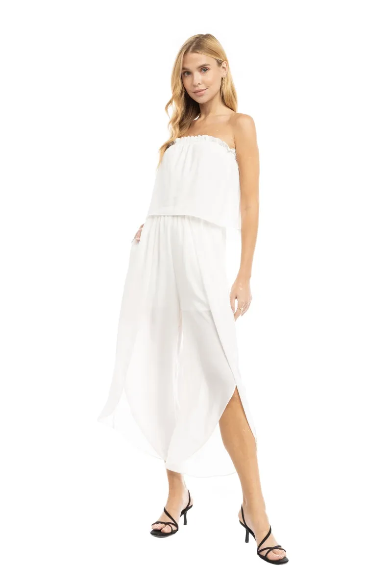 Tube Top Tulip Leg Jumpsuit