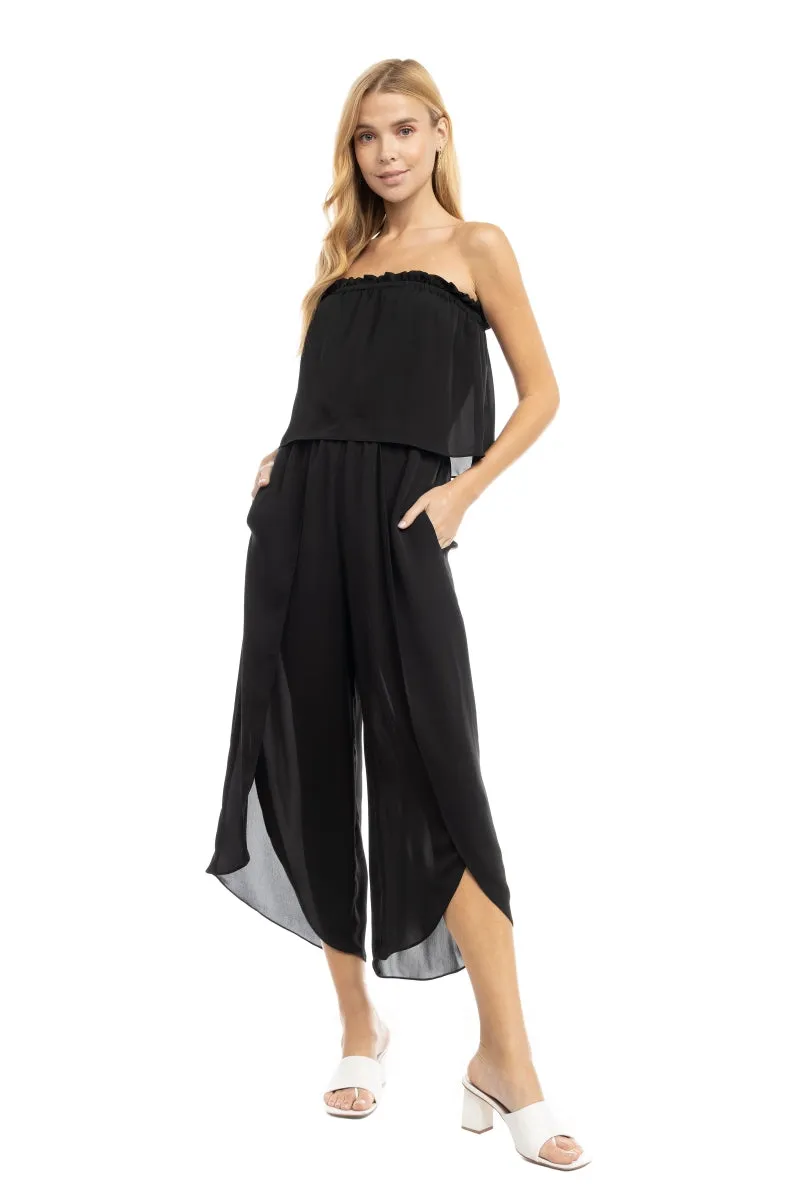 Tube Top Tulip Leg Jumpsuit