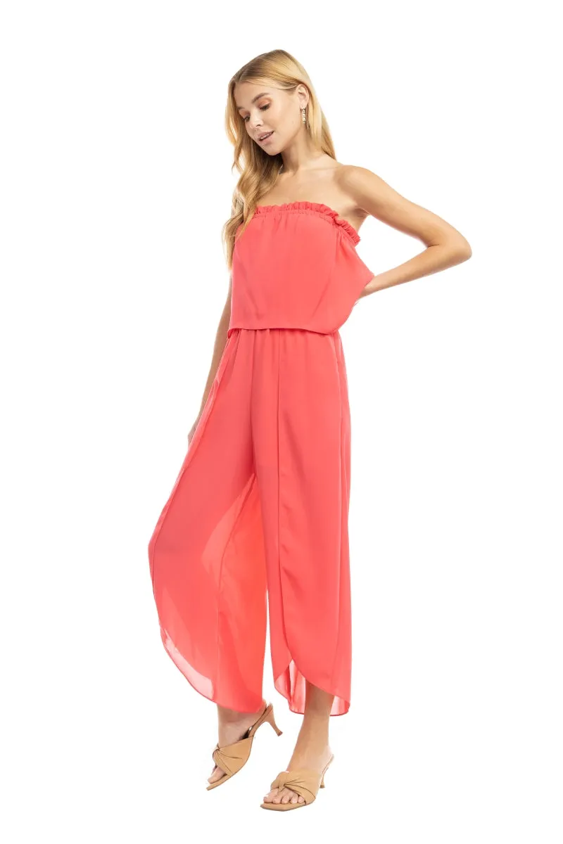 Tube Top Tulip Leg Jumpsuit