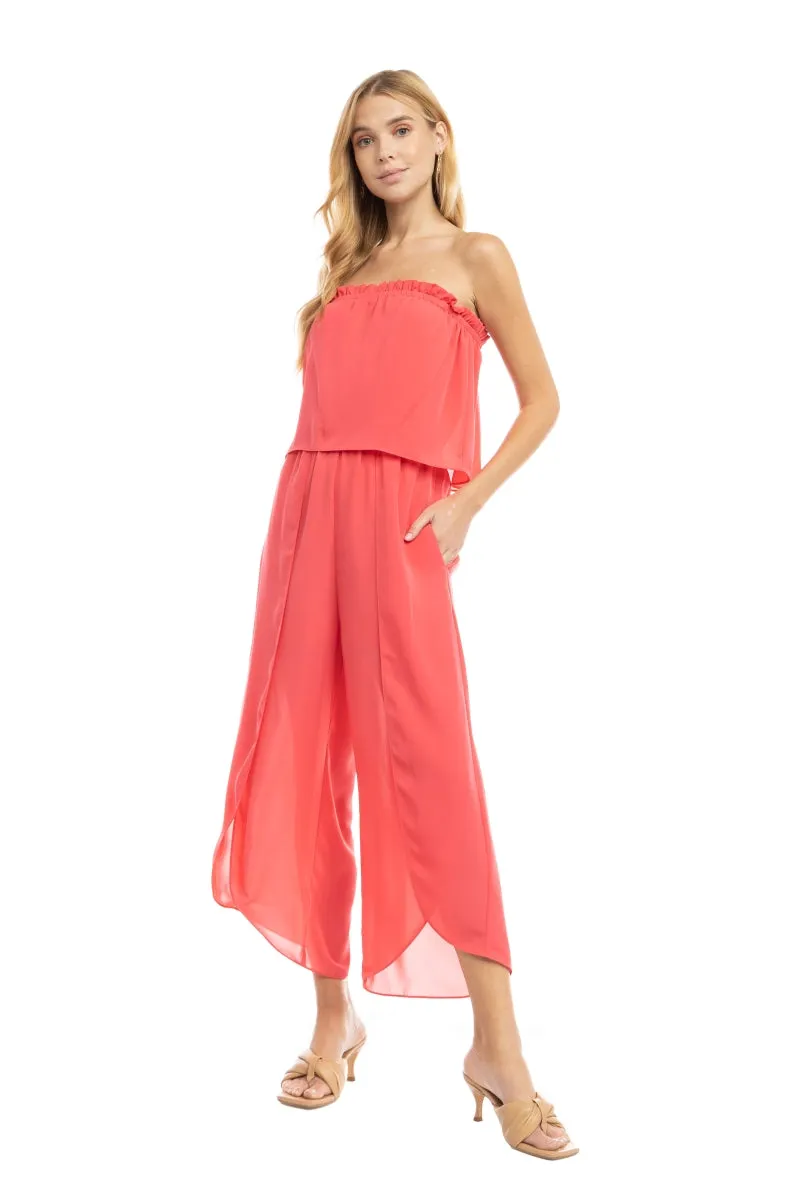 Tube Top Tulip Leg Jumpsuit