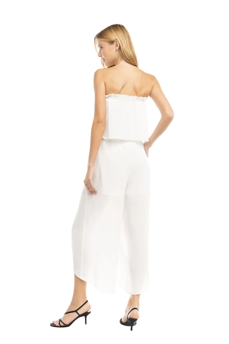 Tube Top Tulip Leg Jumpsuit