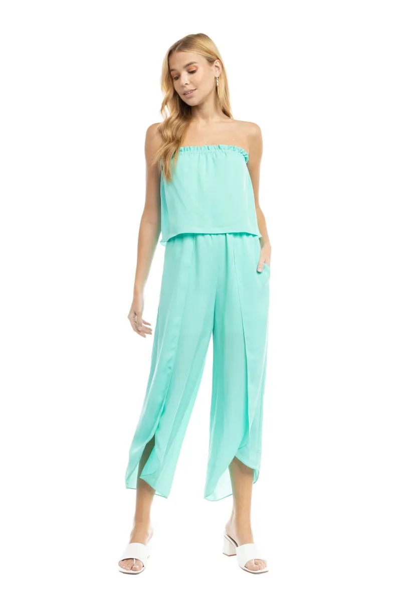 Tube Top Tulip Leg Jumpsuit