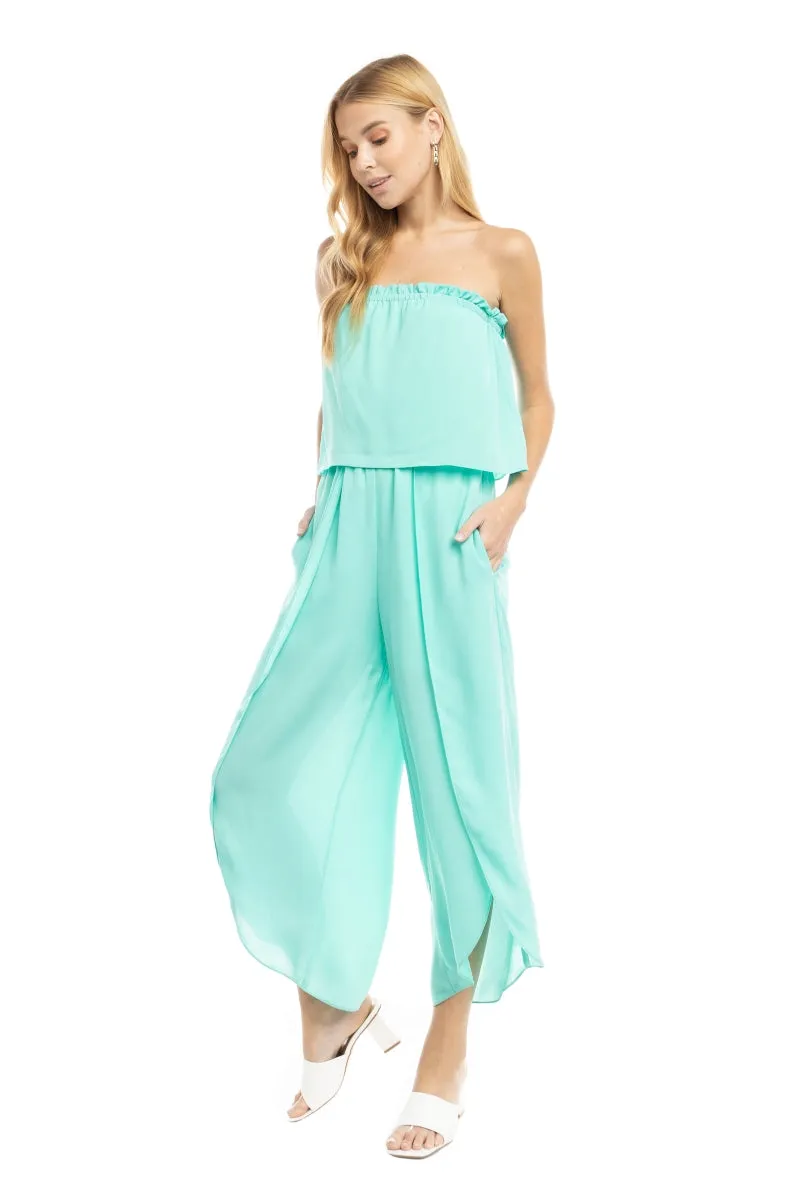 Tube Top Tulip Leg Jumpsuit