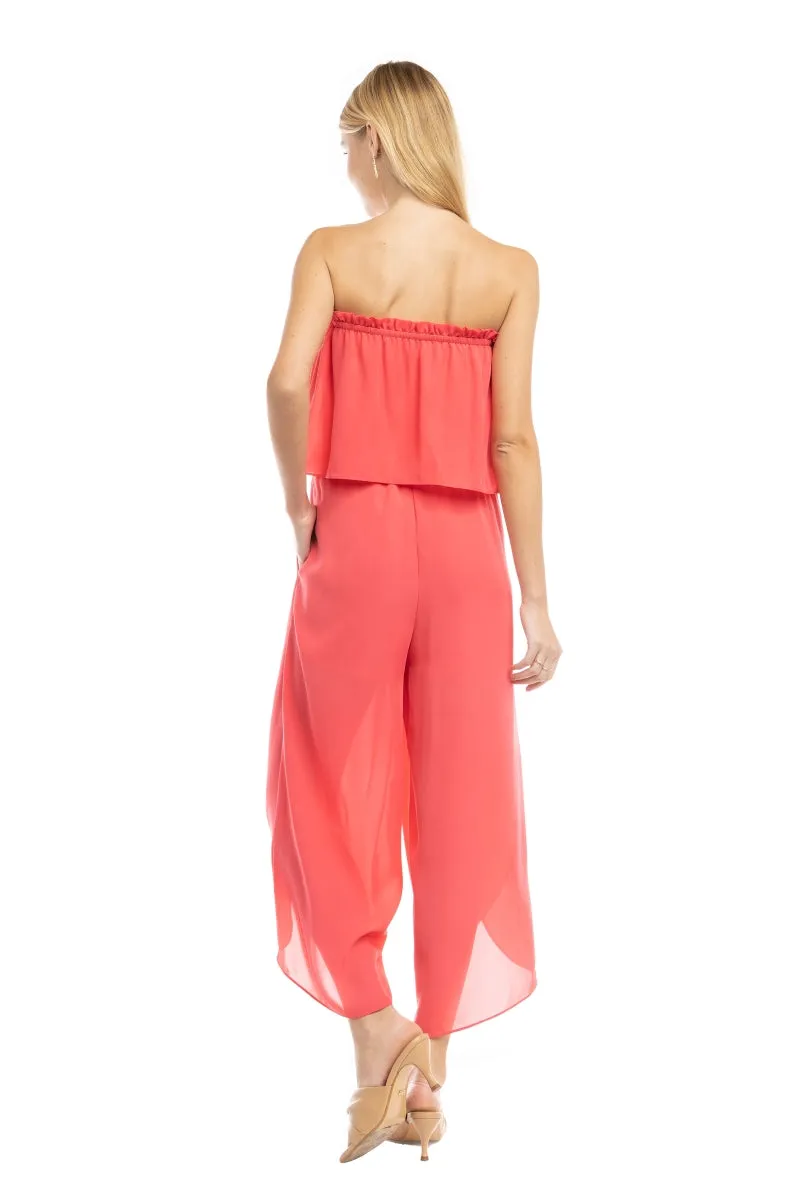 Tube Top Tulip Leg Jumpsuit