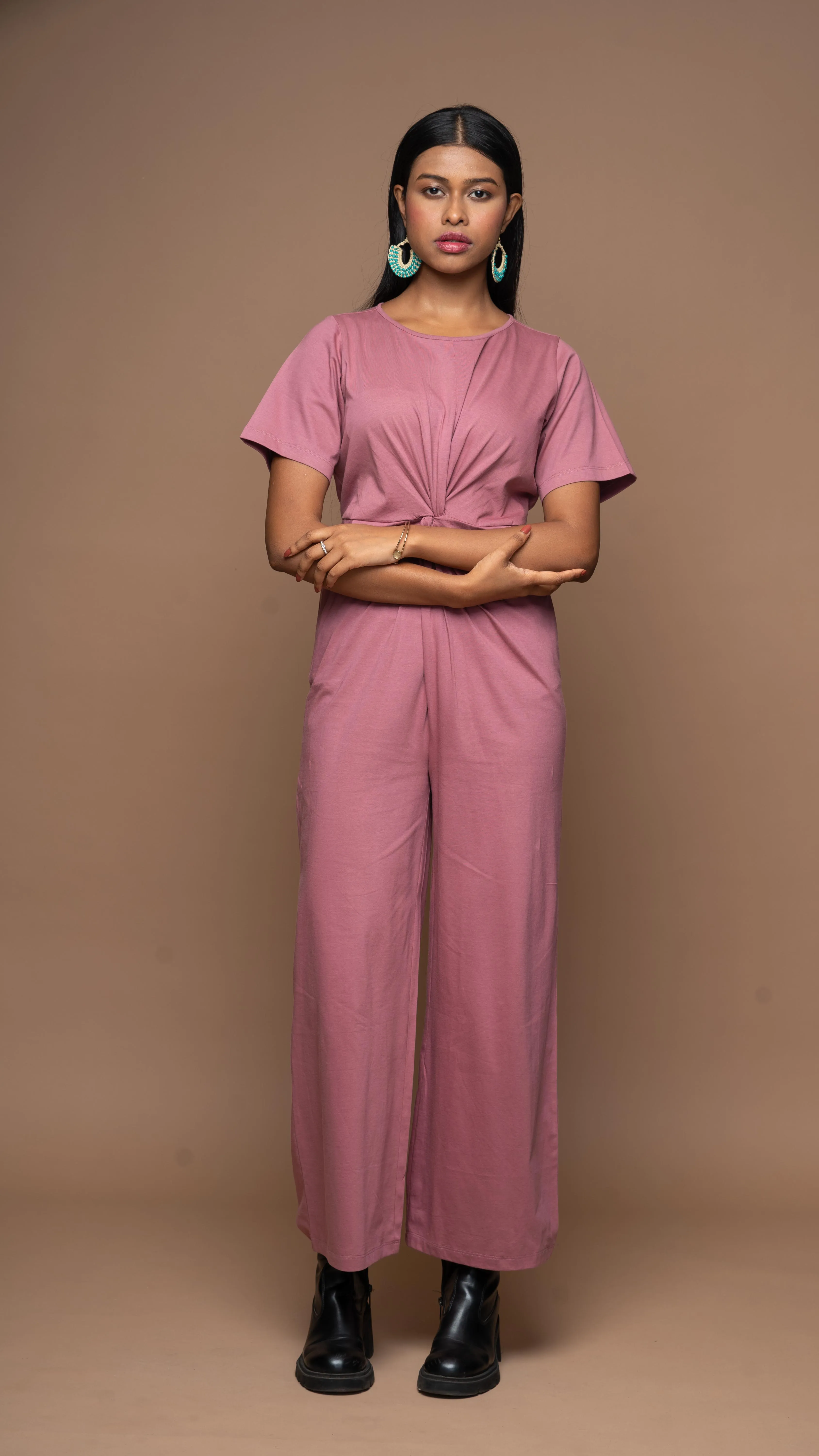 Twisted Bliss Jumpsuit in Mauve