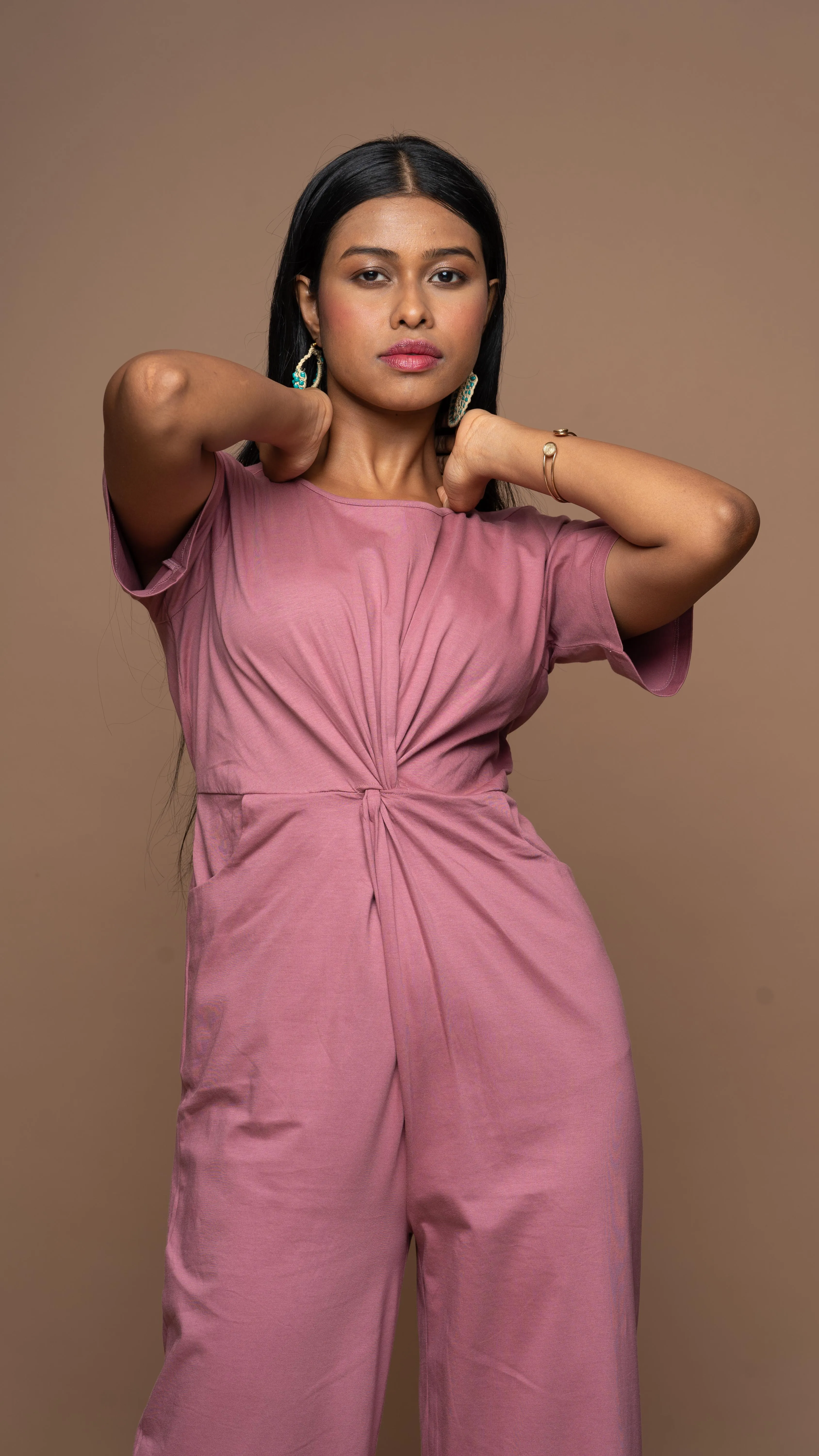 Twisted Bliss Jumpsuit in Mauve