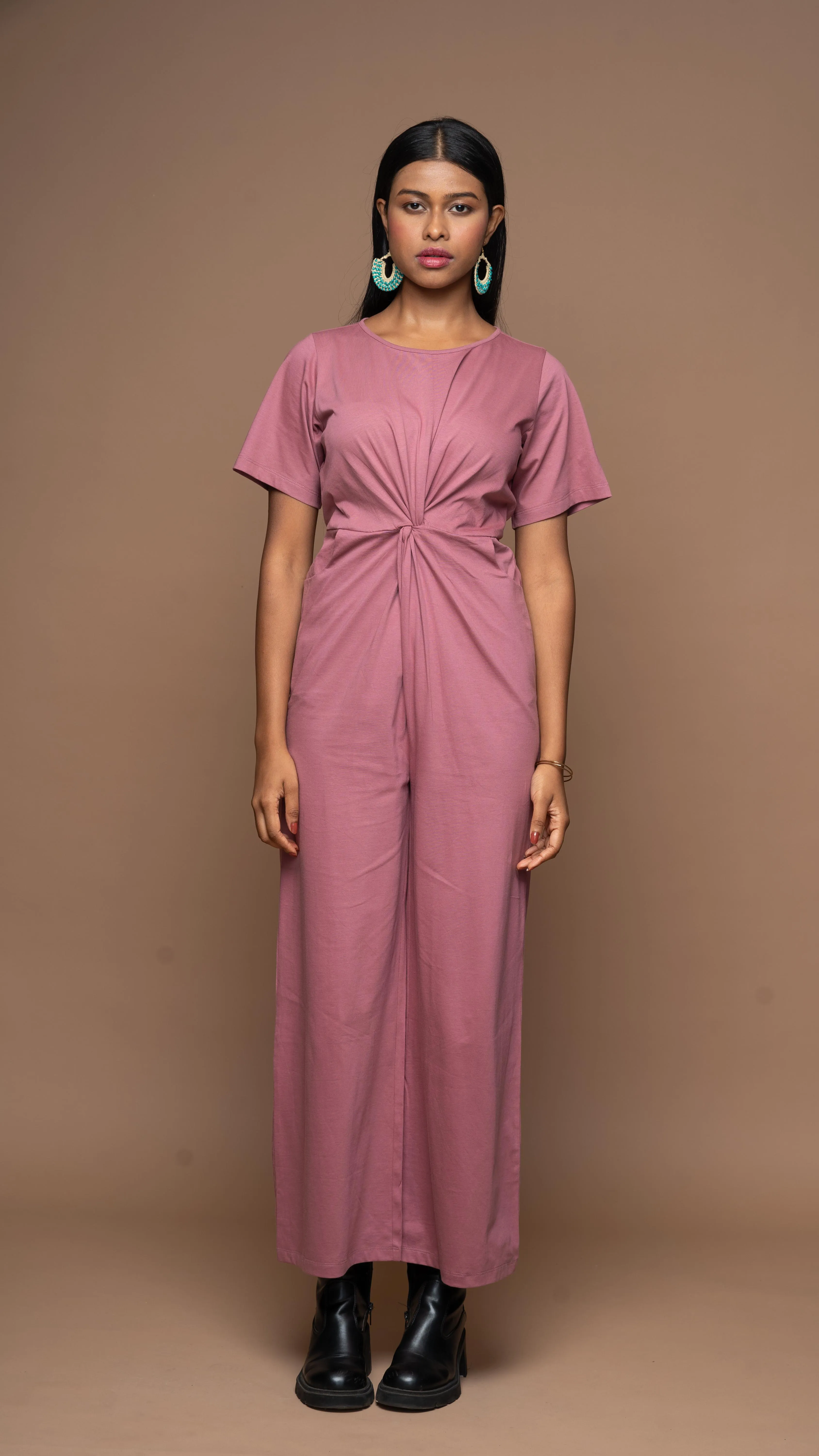 Twisted Bliss Jumpsuit in Mauve