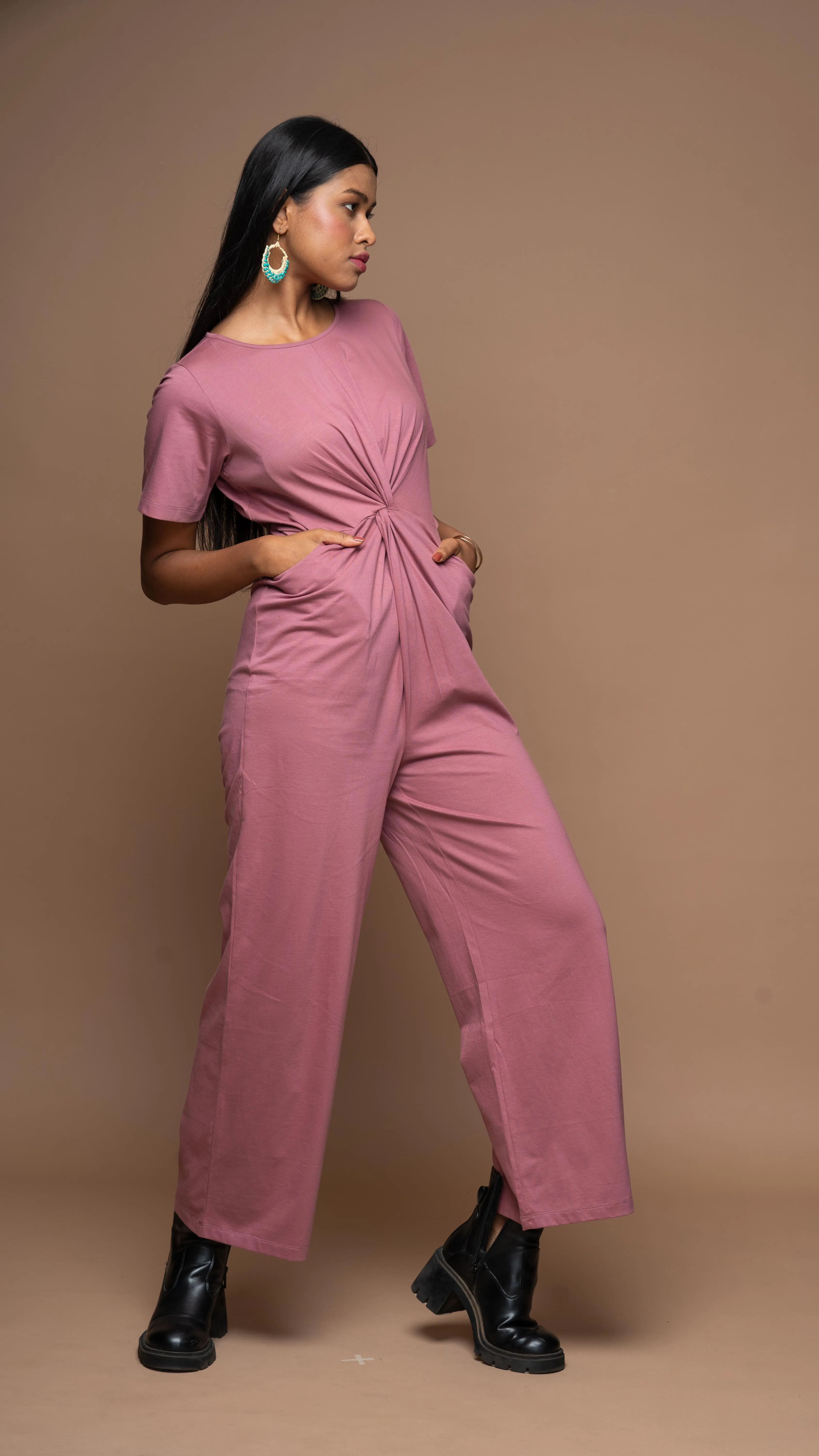 Twisted Bliss Jumpsuit in Mauve