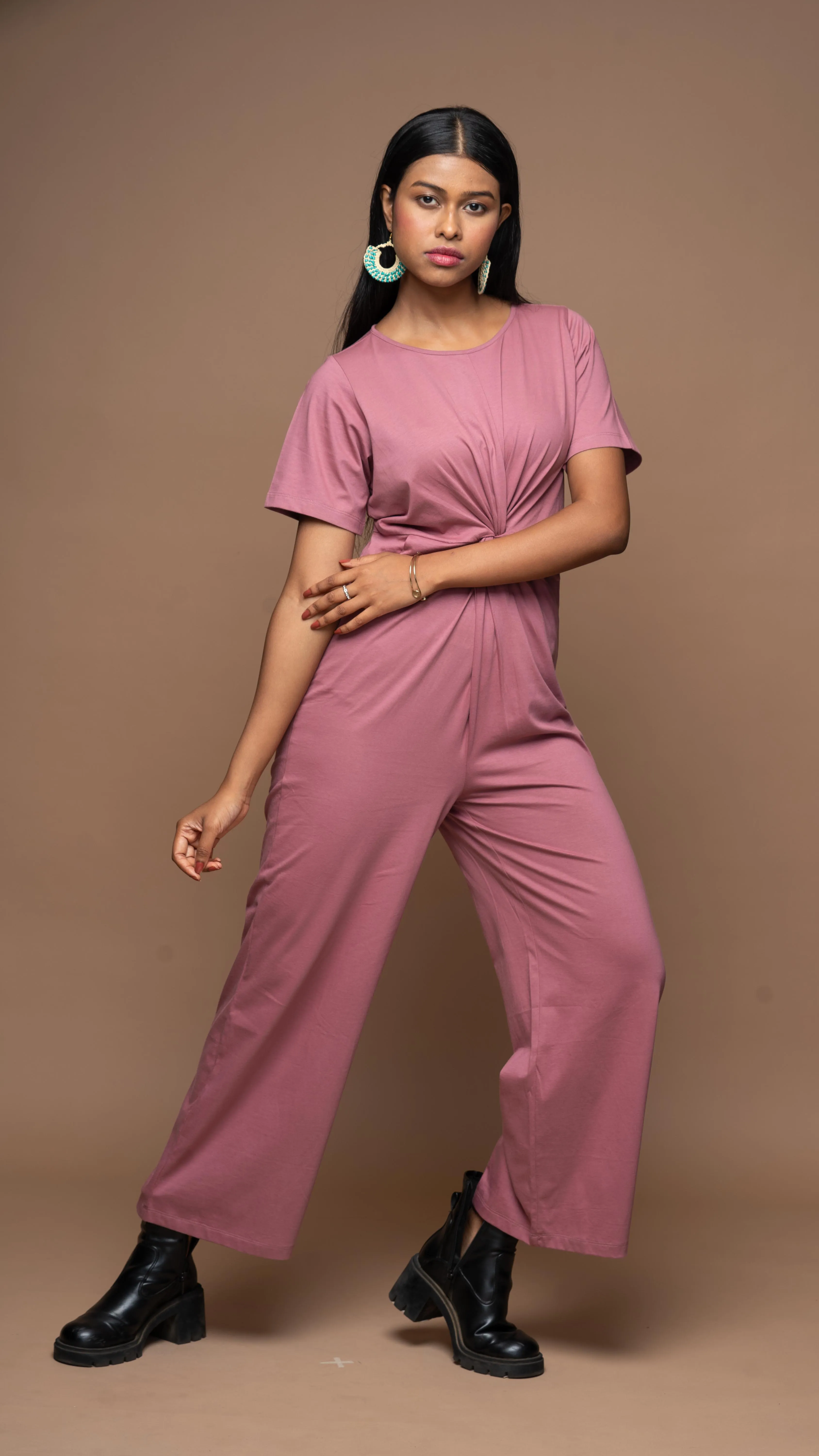 Twisted Bliss Jumpsuit in Mauve
