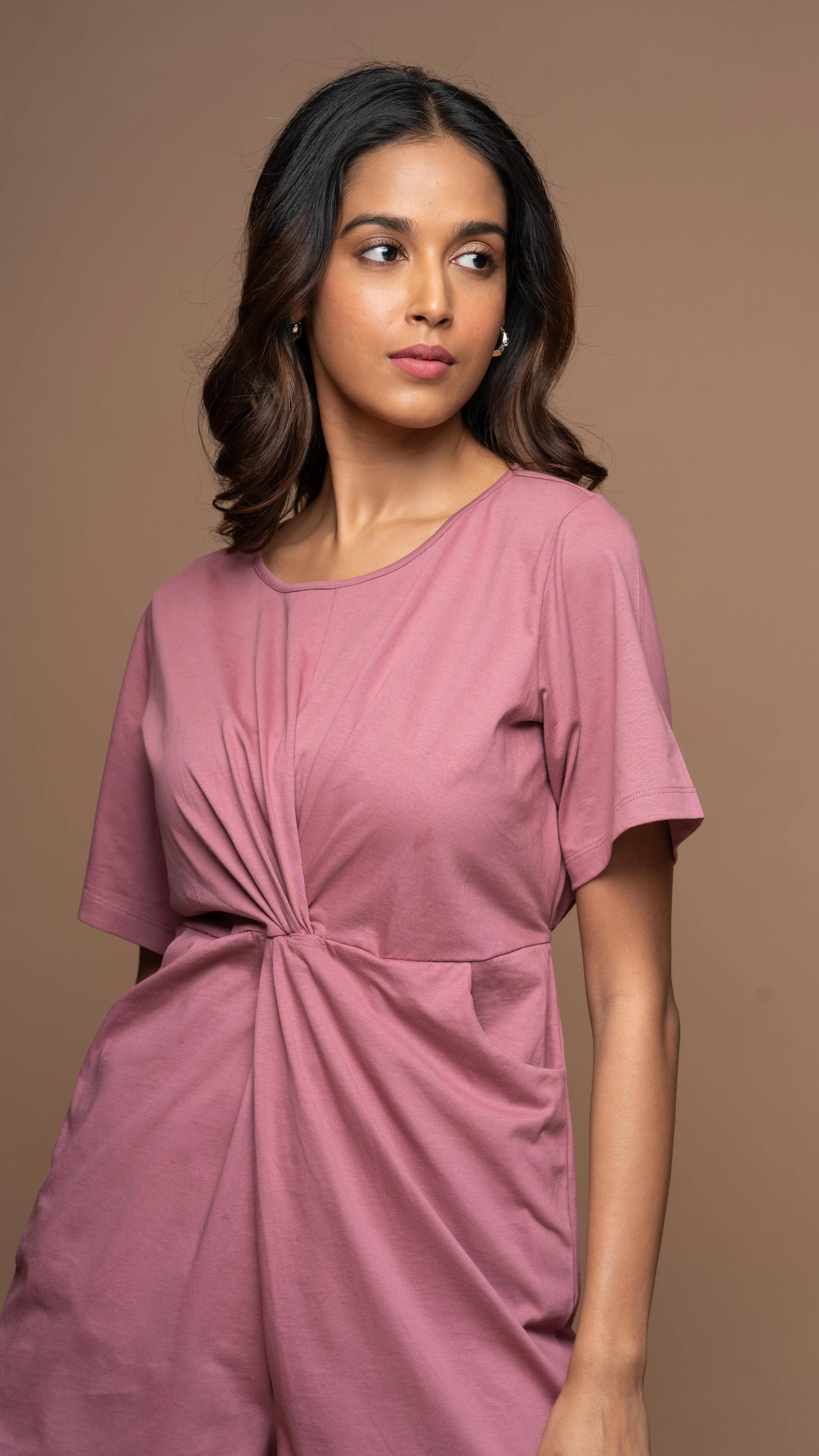 Twisted Bliss Jumpsuit in Mauve