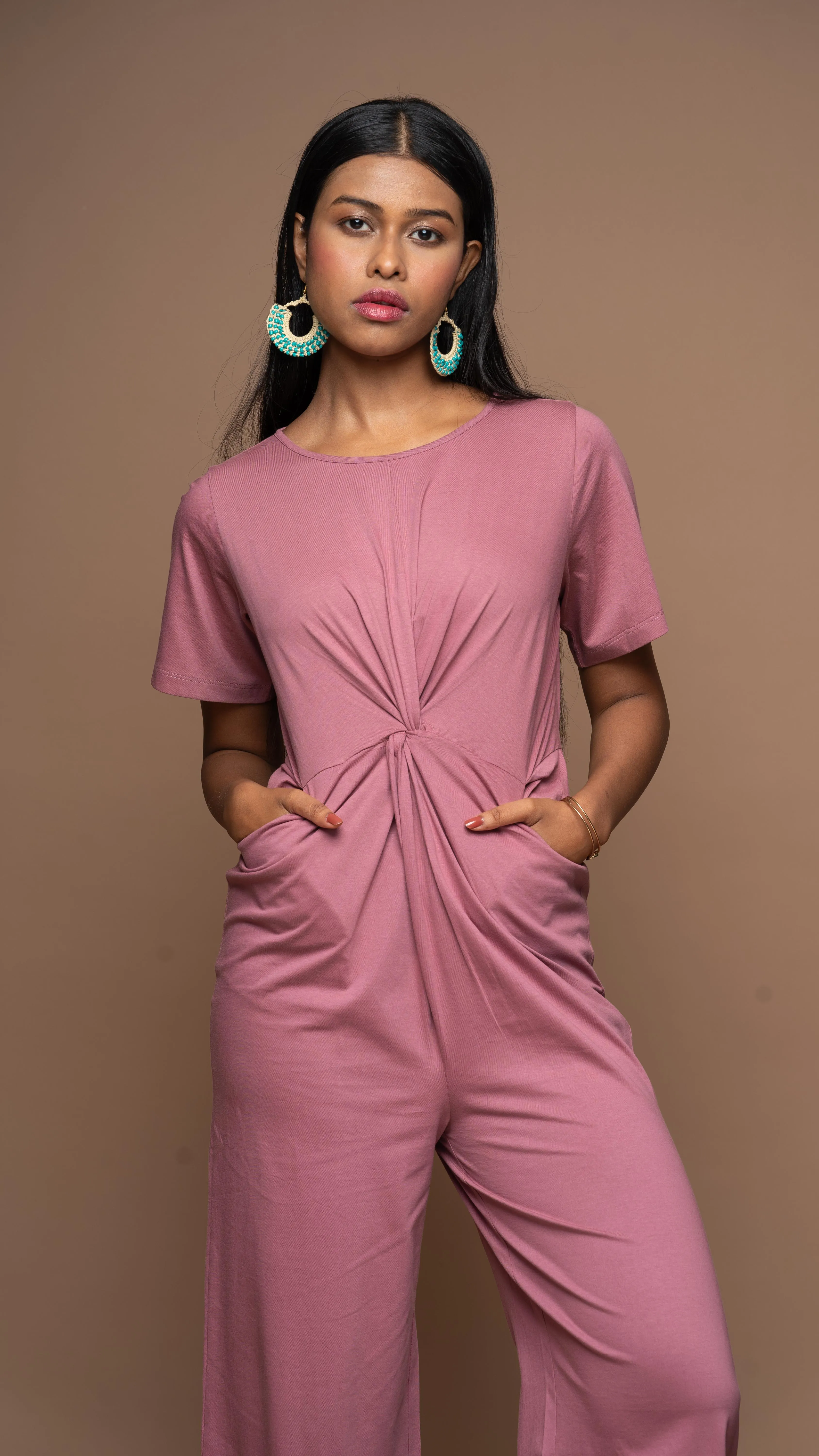 Twisted Bliss Jumpsuit in Mauve