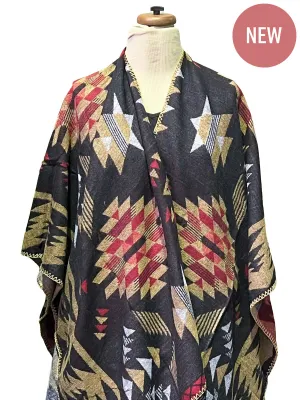 U Shape Poncho - Triangle Print*
