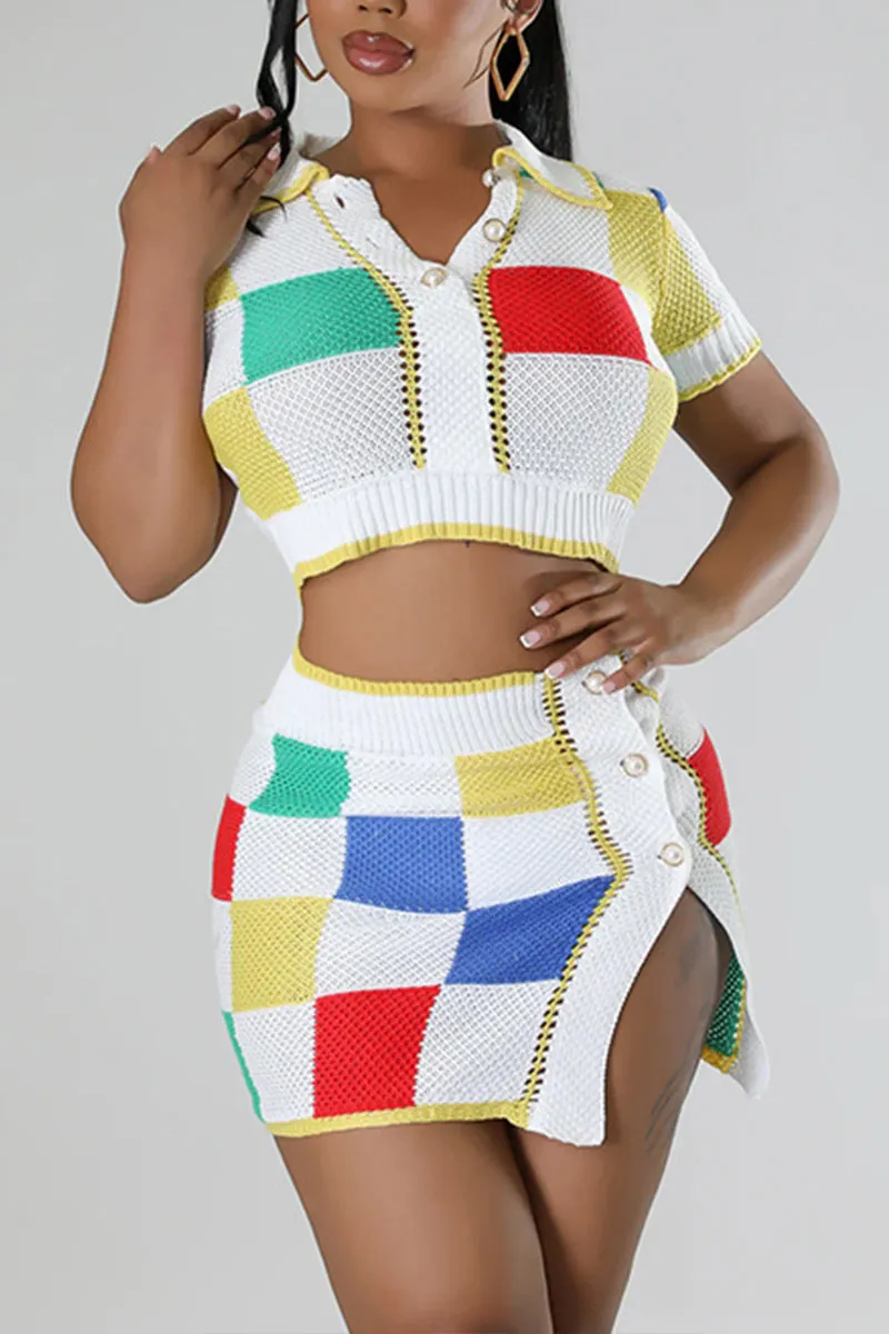 UL0363 Crochet Polo and Skirt Set