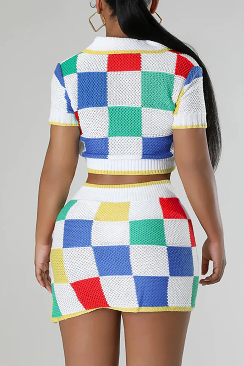 UL0363 Crochet Polo and Skirt Set