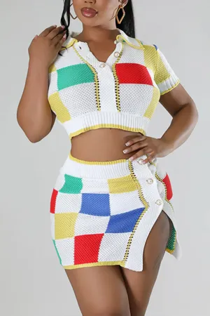 UL0363 Crochet Polo and Skirt Set
