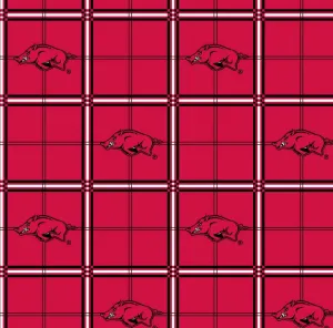 UNIVERSITY OF ARKANSAS-Plaid Flannel-100% Cotton-ARK023