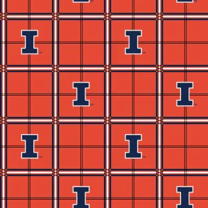 UNIVERSITY OF ILLINOIS-Plaid Flannel-100% Cotton-ILL023