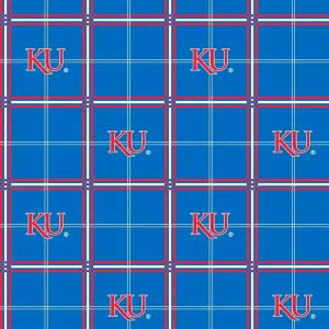 UNIVERSITY OF KANSAS-Plaid Flannel-100% Cotton-KS023