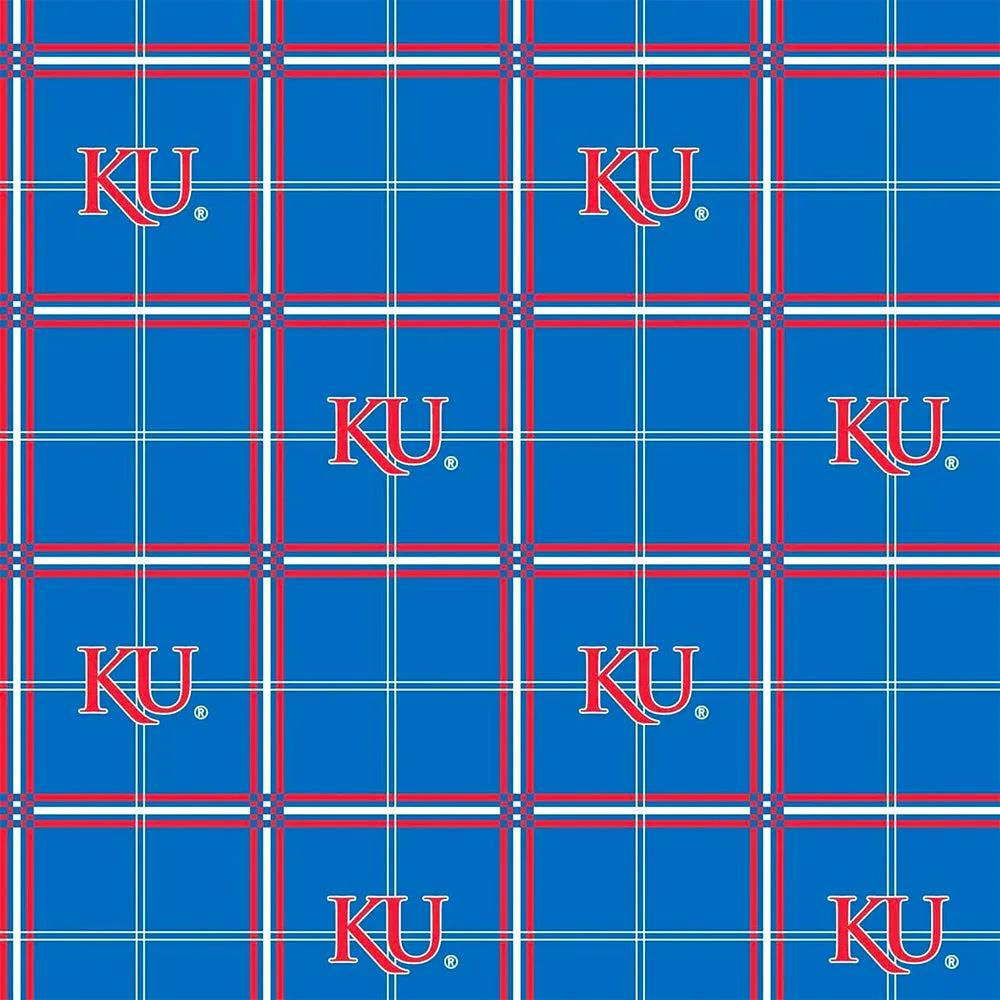 UNIVERSITY OF KANSAS-Plaid Flannel-100% Cotton-KS023