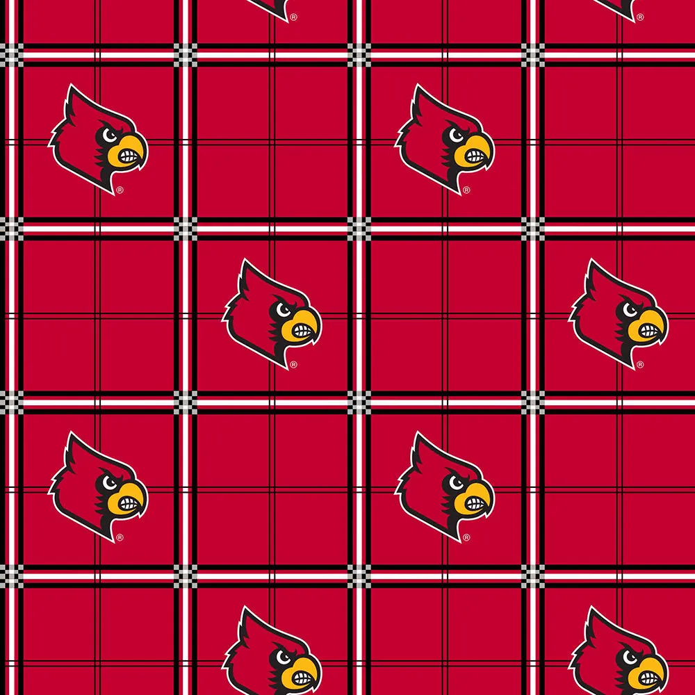 UNIVERSITY OF LOUISVILLE-Plaid Flannel-100% Cotton-LOU023