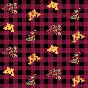 UNIVERSITY OF MINNESOTA-Buffalo Plaid-100% Cotton-MIN1207