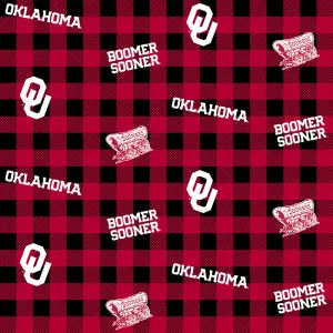 UNIVERSITY OF OKLAHOMA-Buffalo Plaid-100% Cotton-OU1207