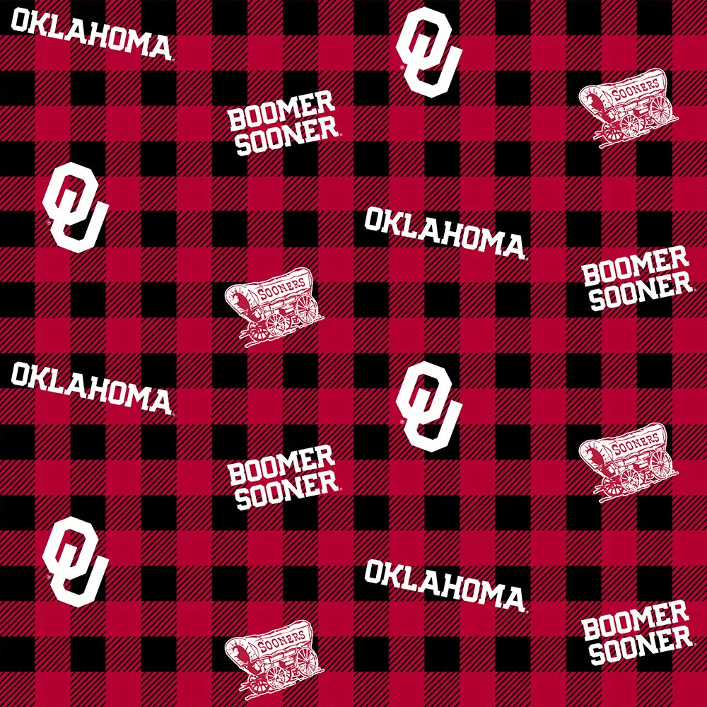 UNIVERSITY OF OKLAHOMA-Buffalo Plaid-100% Cotton-OU1207