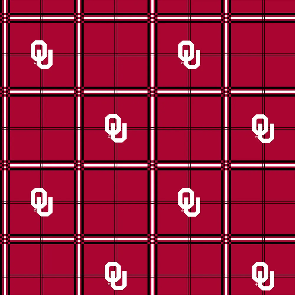 UNIVERSITY OF OKLAHOMA-Plaid Flannel-100% Cotton-OU023