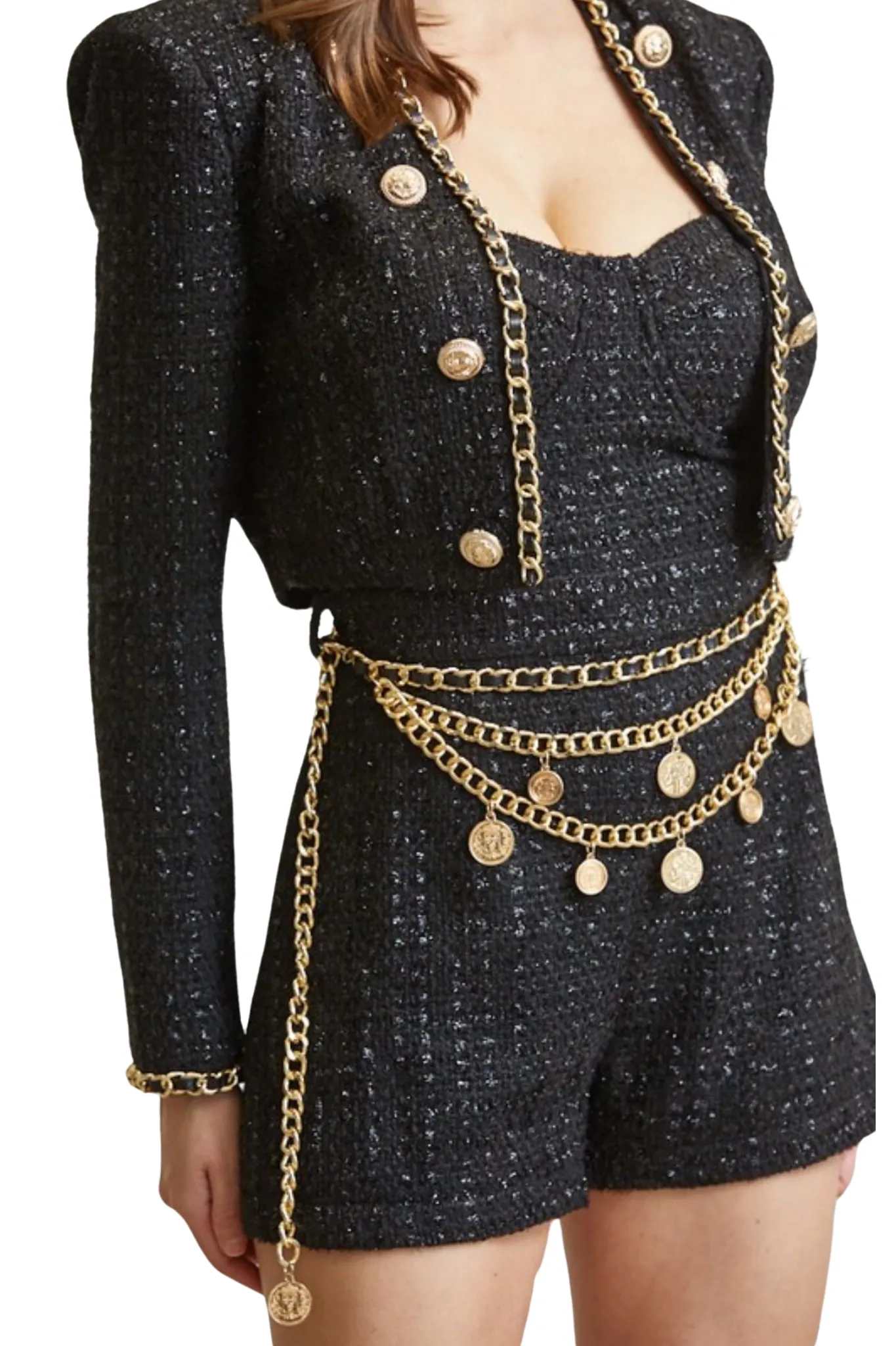 Vanesh Chain Tweed Set