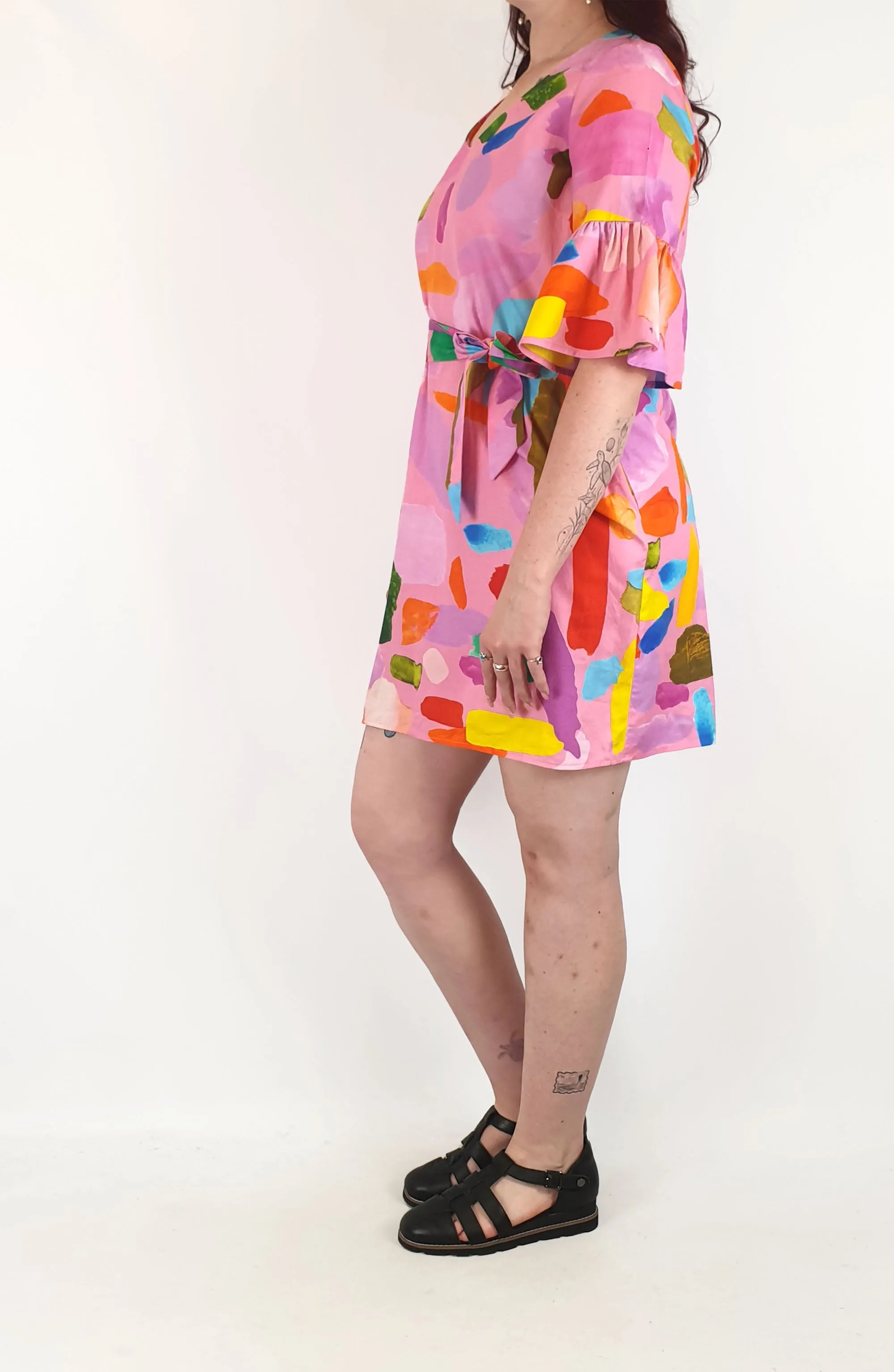 Variety Hour pink print cotton dress size M