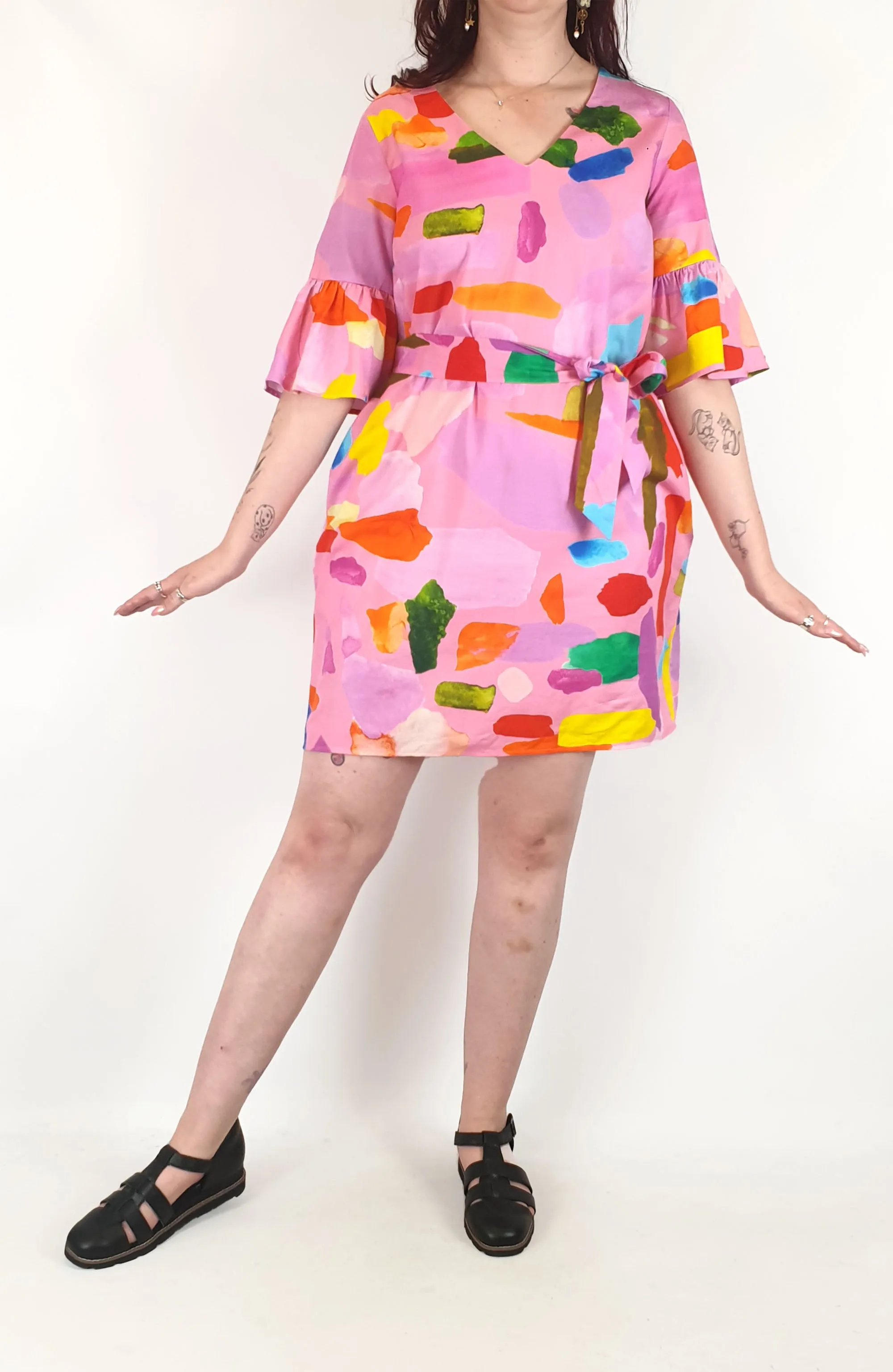 Variety Hour pink print cotton dress size M