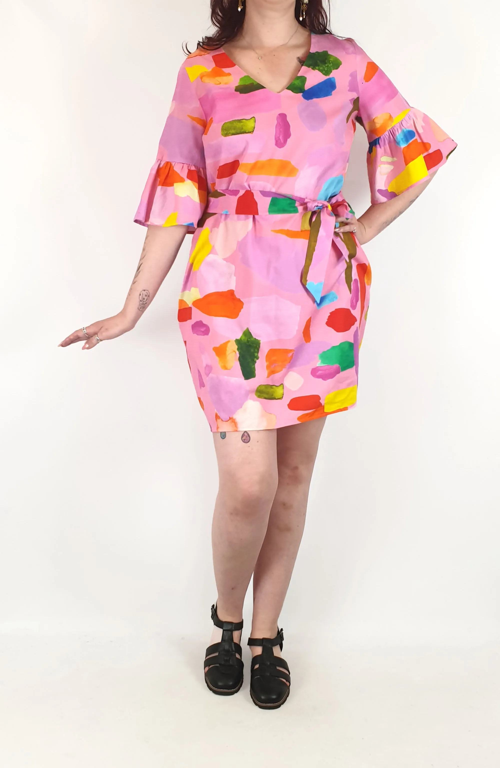 Variety Hour pink print cotton dress size M