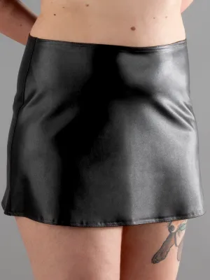Vegan Leather A-Line Mini Skirt