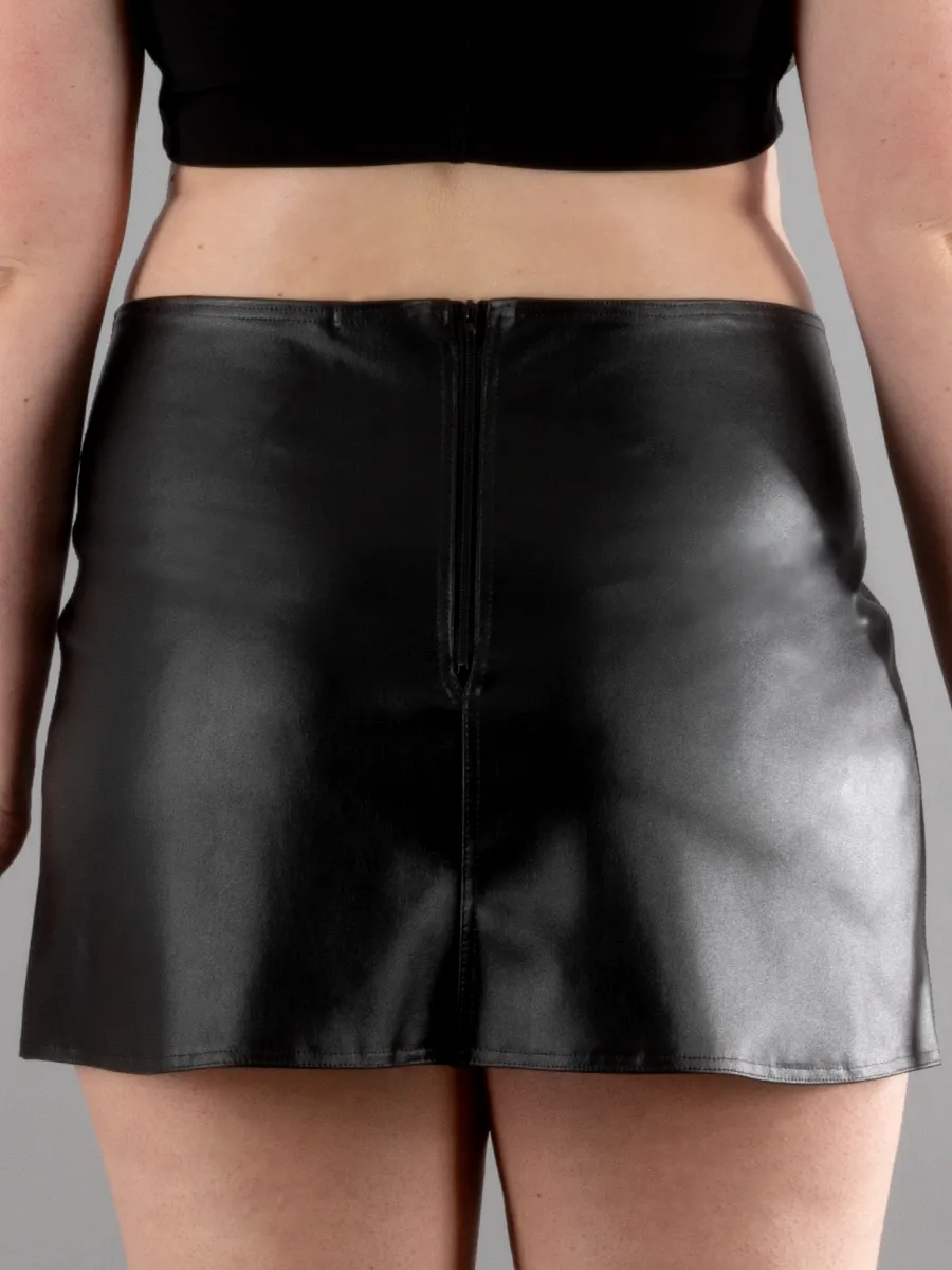 Vegan Leather A-Line Mini Skirt