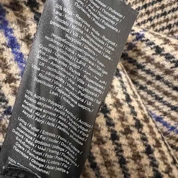 Vero Moda Wool Blend Plaid Coat