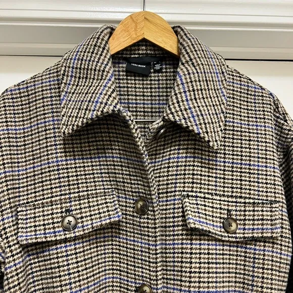 Vero Moda Wool Blend Plaid Coat